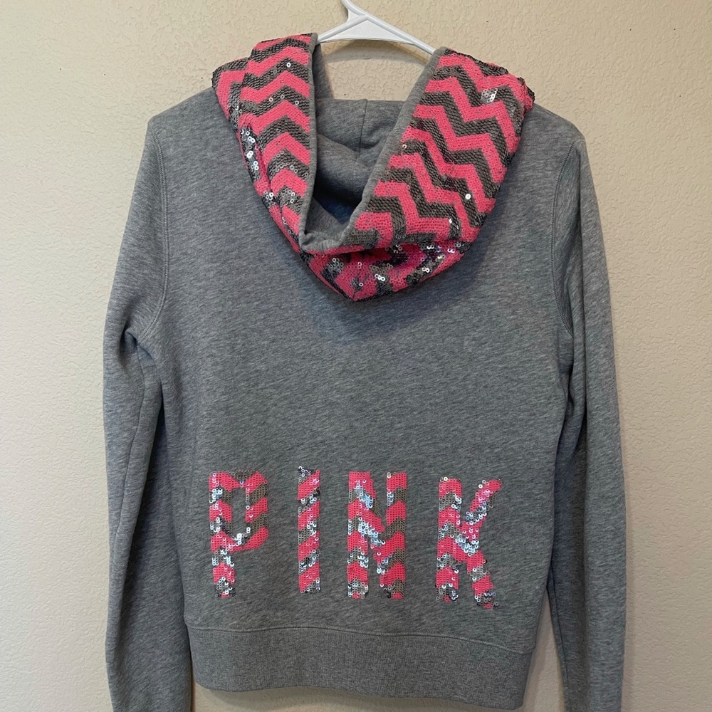 Victoria's Secret PINK full zip sequin hoodie